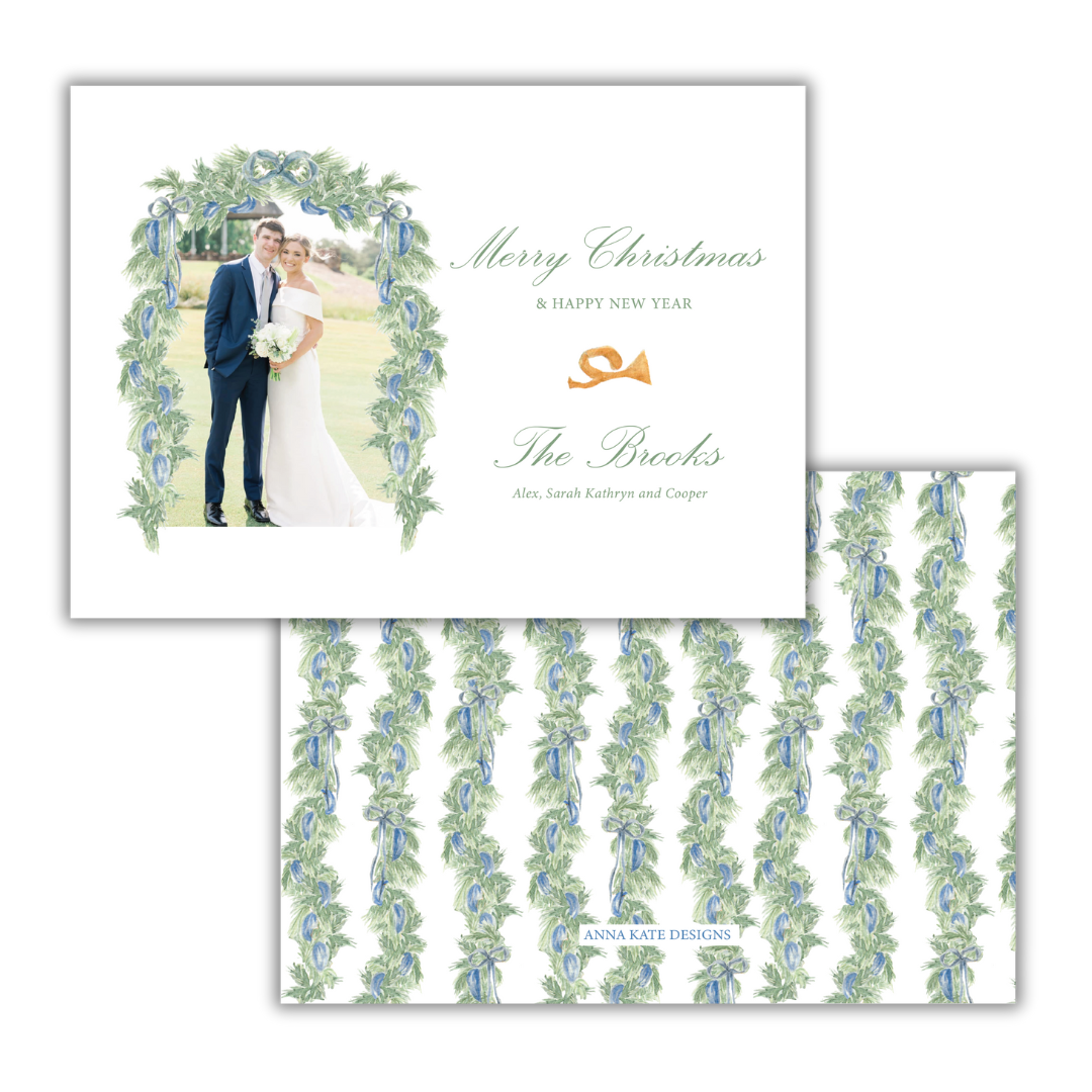 Blue Christmas 7x5 Photo Card