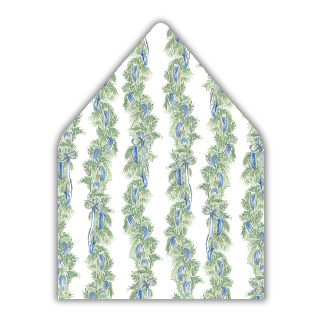 Blue Christmas Envelope Liner