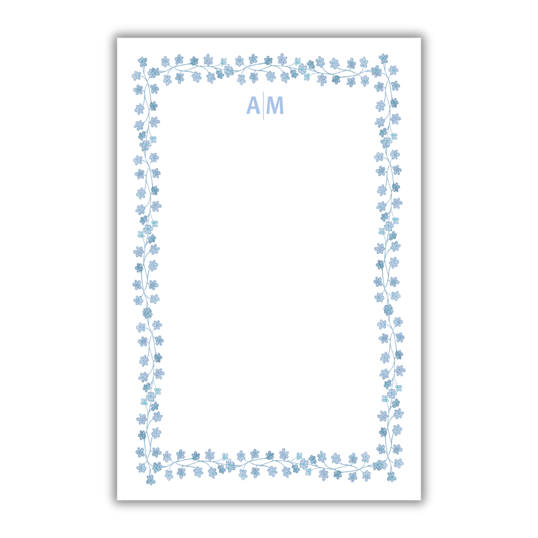 Blue Floral Notepad