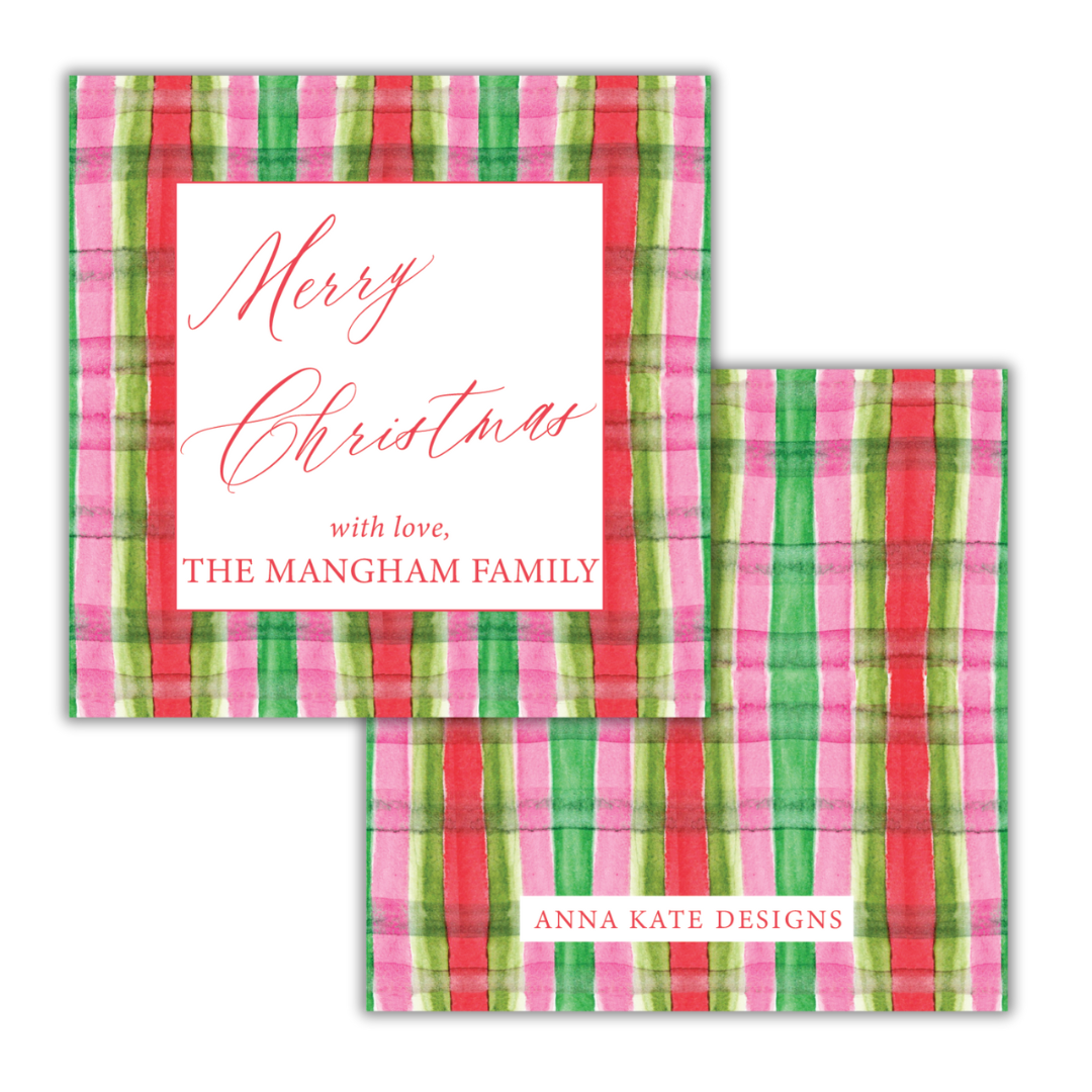 Christmas Tartan Gift Tag and Sticker