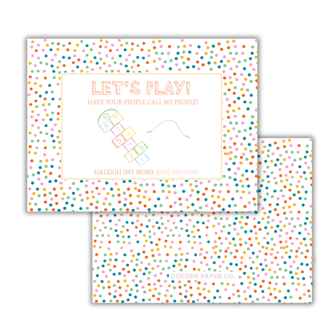 Confetti Playdate Card