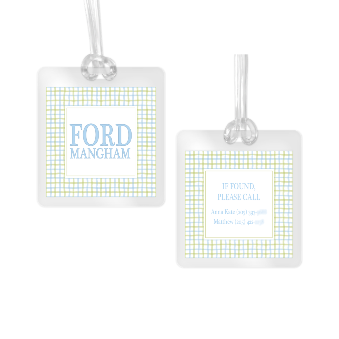 Ford Check Laminated Bag Tag