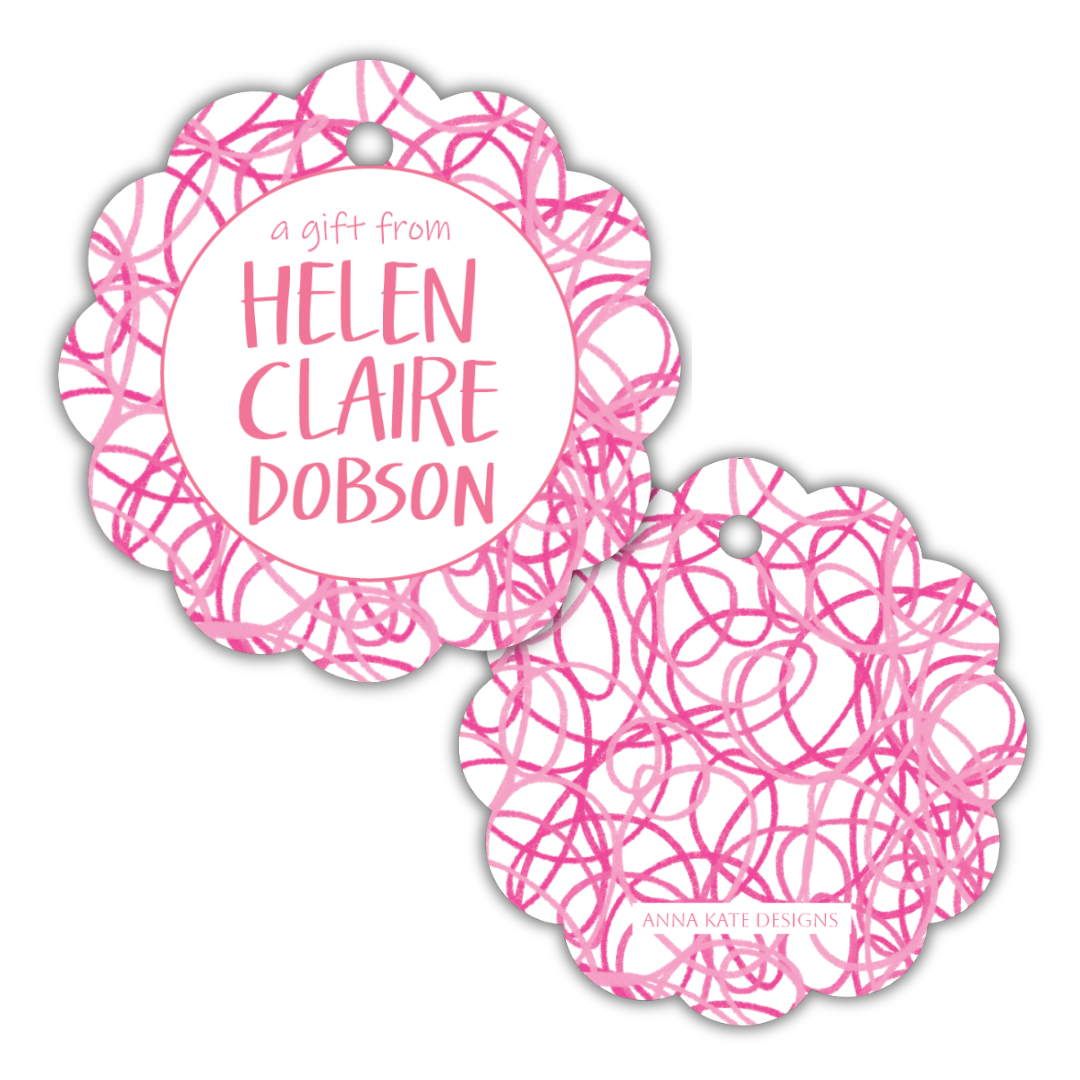 Custom Scalloped Circle Gift Tag