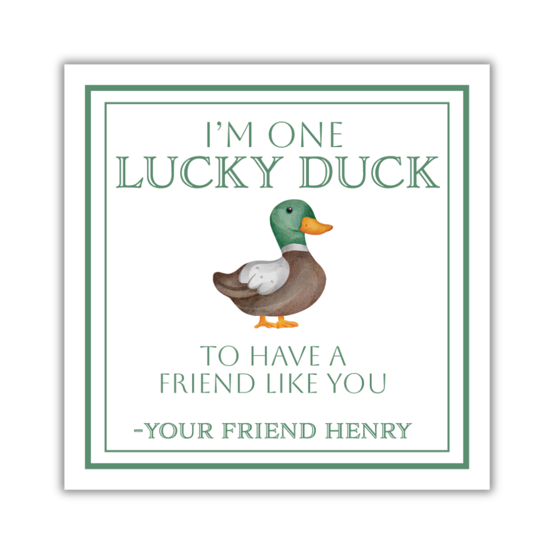 Lucky Duck Gift STICKER- Set of 24