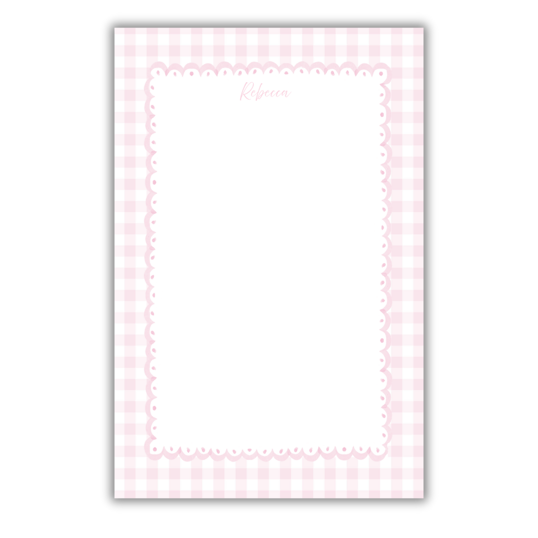 Pink Gingham Notepad