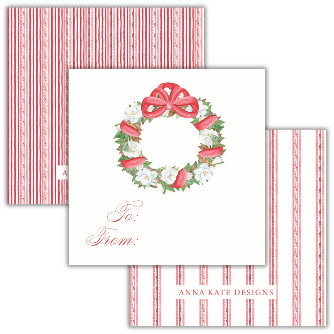 Red Magnolia Gift Tag and Sticker