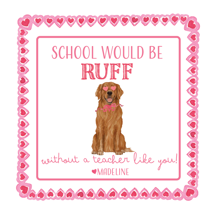 School Would Be Ruff Gift TAG- Set of 24