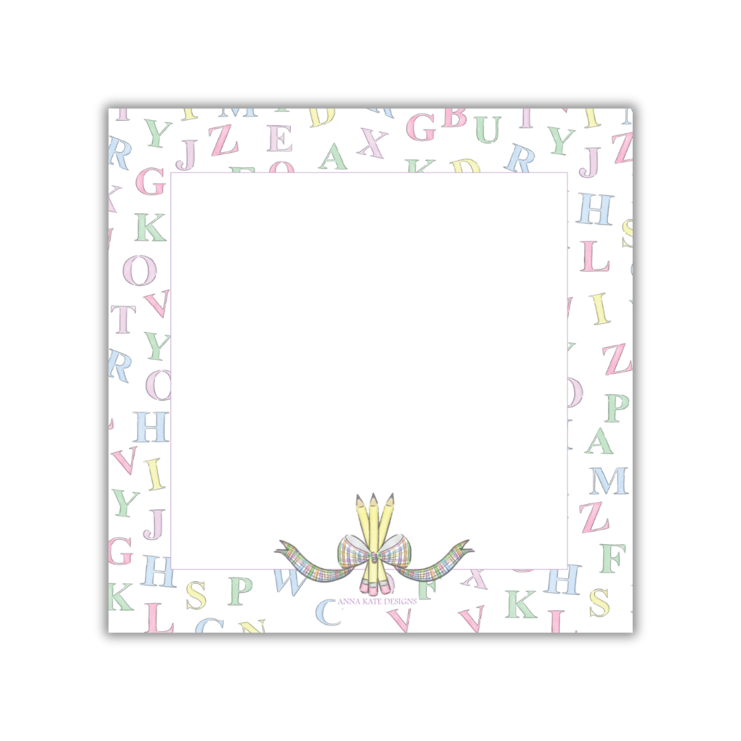 Alphabet Scribbles Notepad