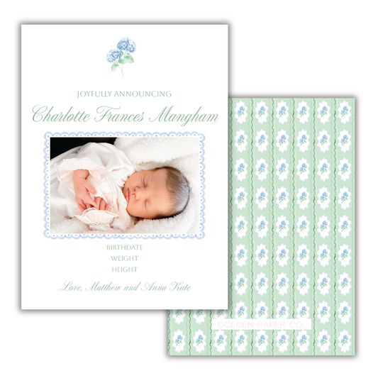 Hydrangea Birth Announcement