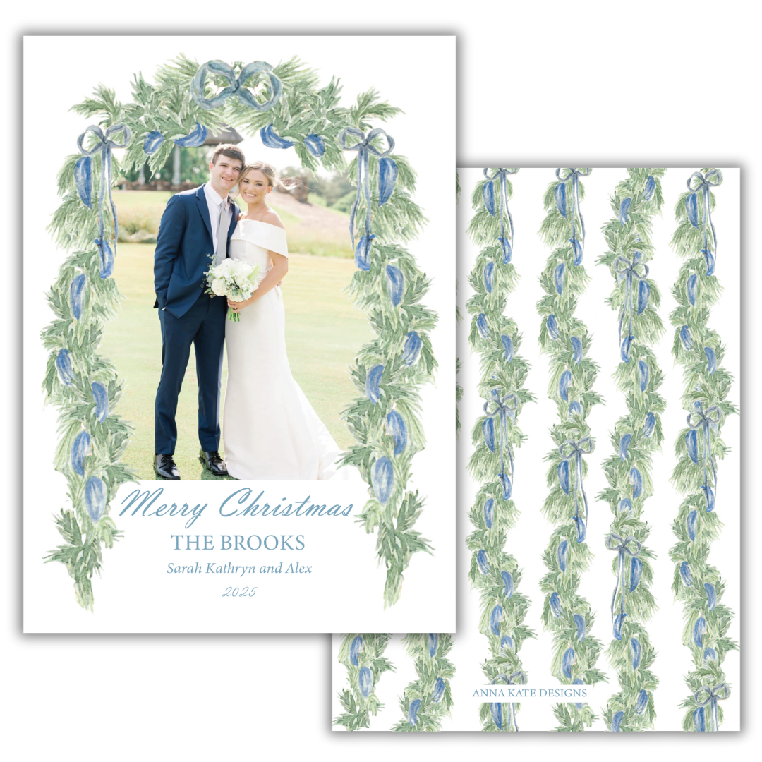 Blue Christmas Photo Card