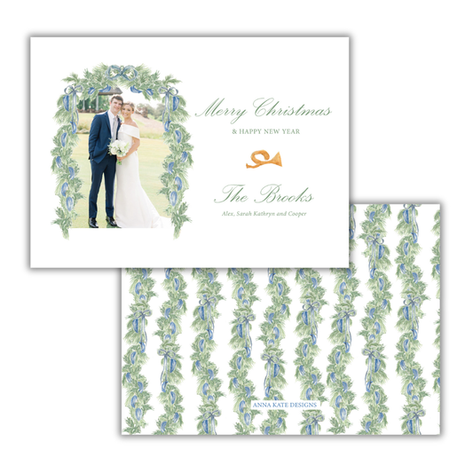 Blue Christmas 7x5 Photo Card