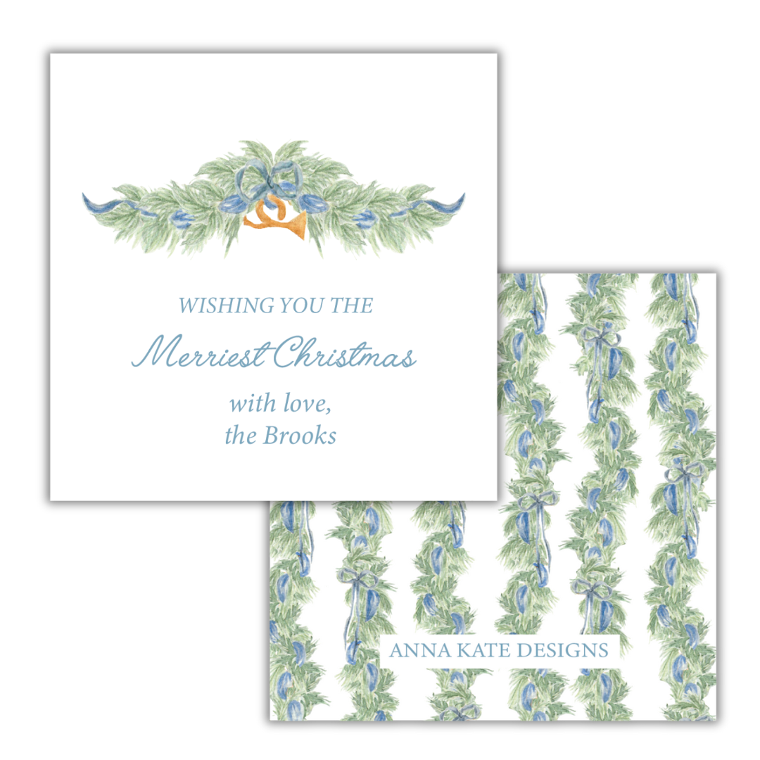 Blue Christmas Gift Tag and Sticker