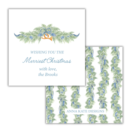 Blue Christmas Gift Tag and Sticker