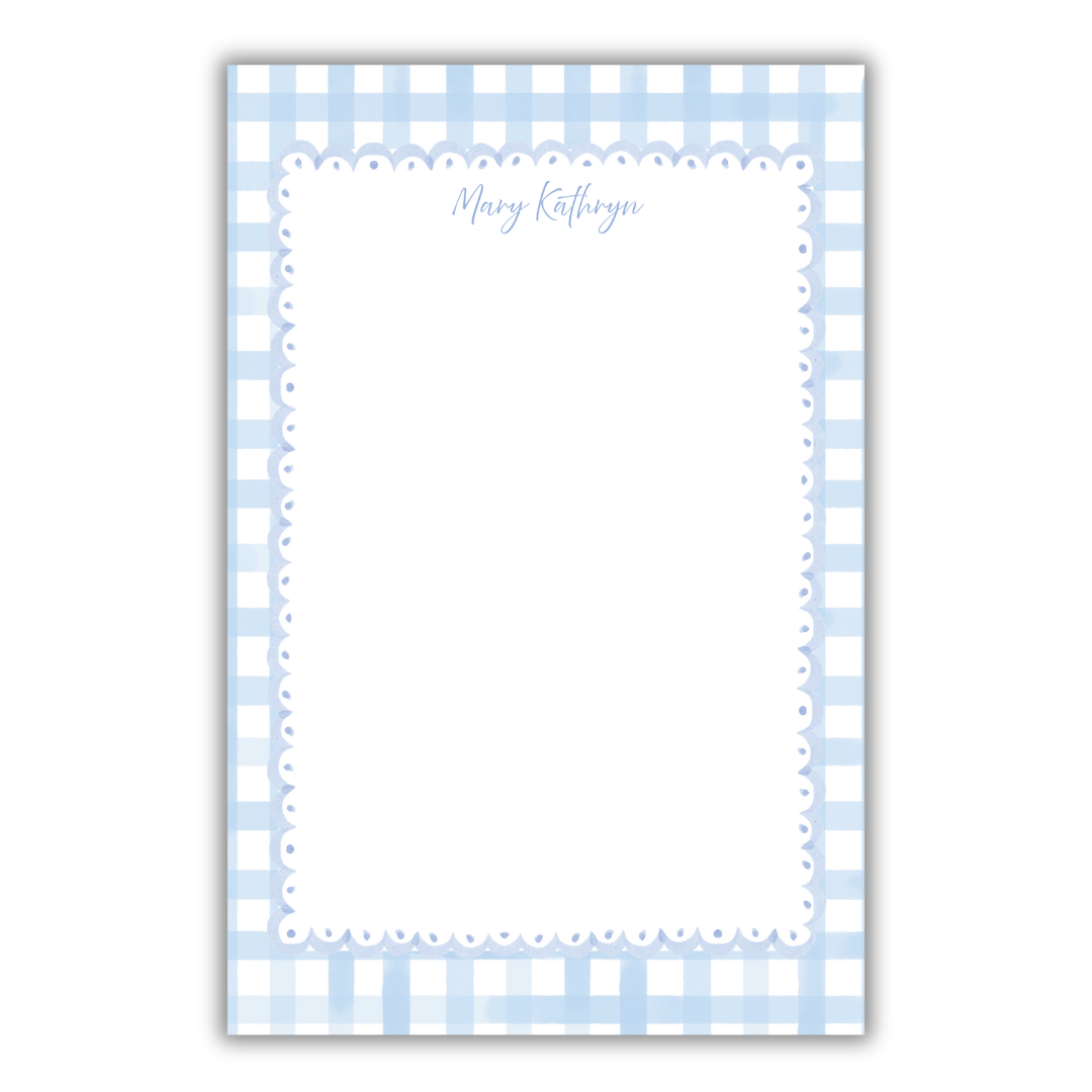 Blue Gingham Notepad
