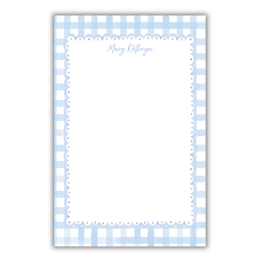 Blue Gingham Notepad