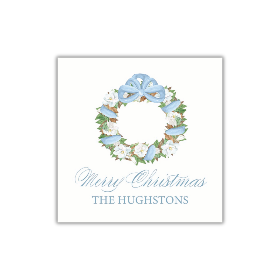 Blue Magnolia Gift Tag and Sticker