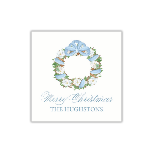 Blue Magnolia Gift Tag and Sticker