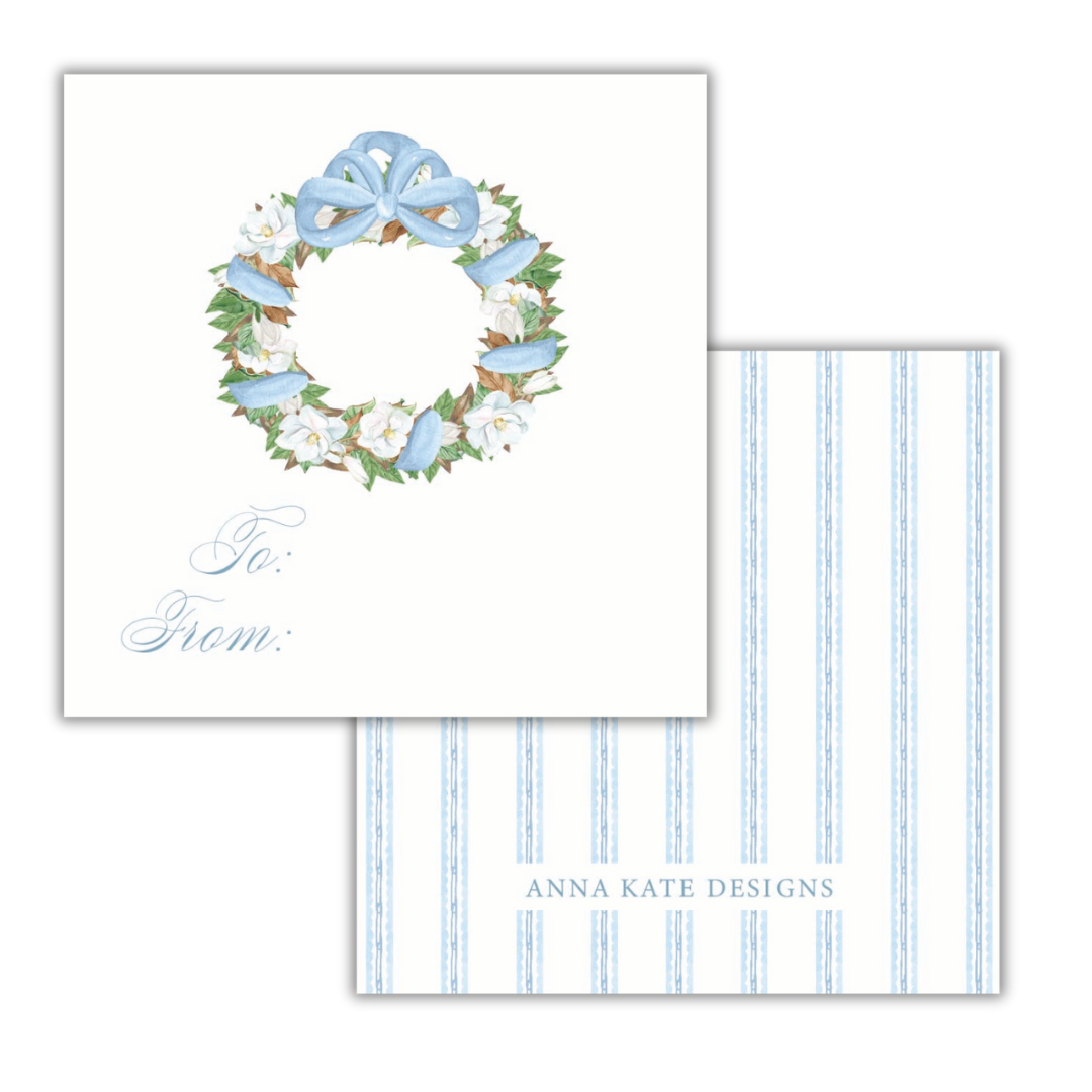 Blue Magnolia Gift Tag and Sticker