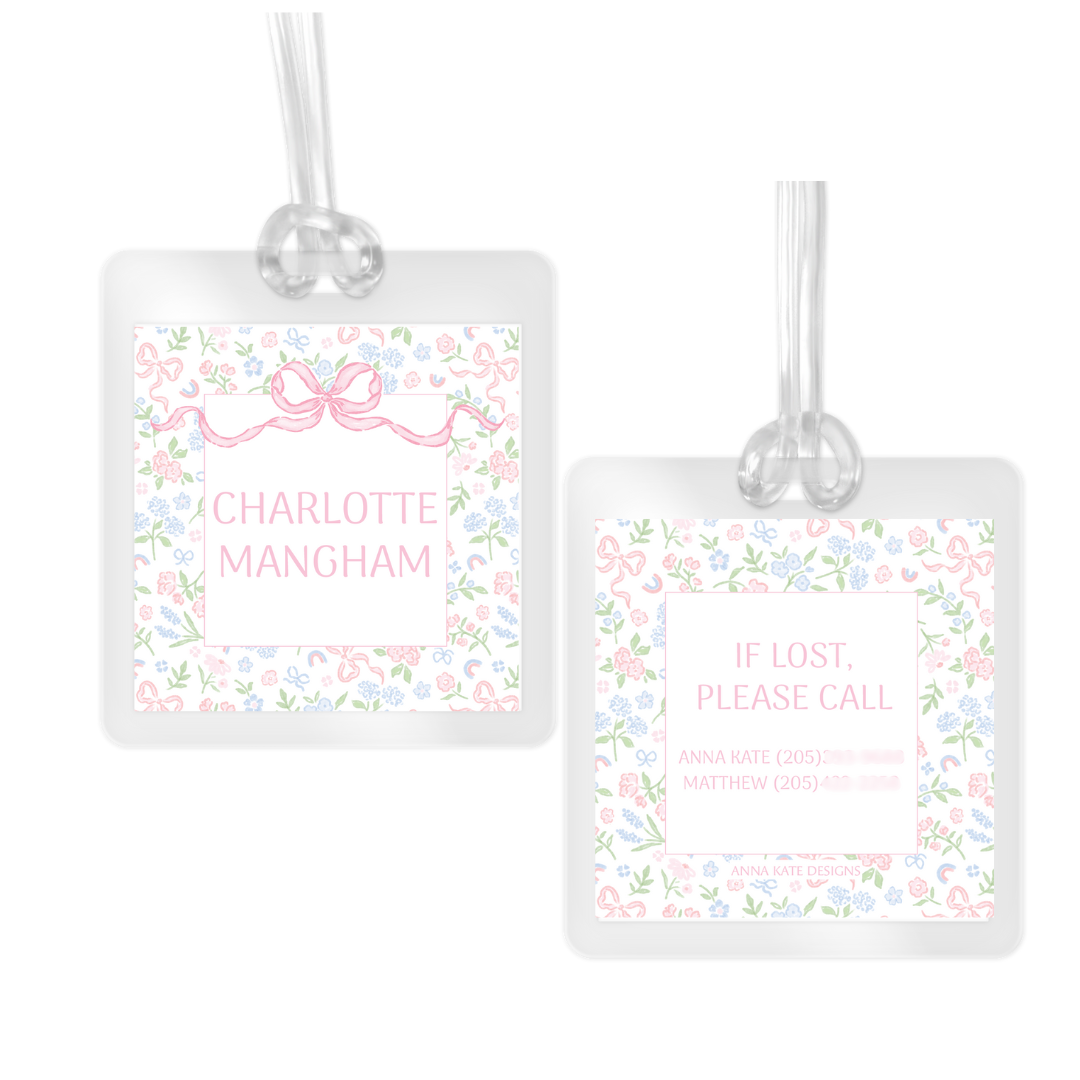 Preppy Girl Laminated Bag Tag