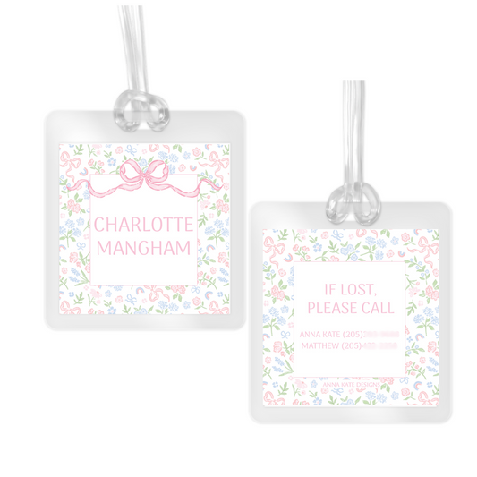 Preppy Girl Laminated Bag Tag