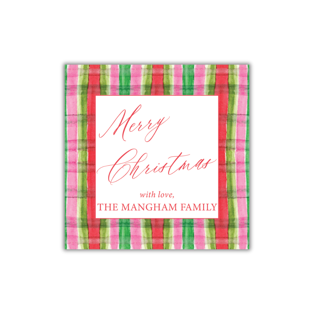Christmas Tartan Gift Tag and Sticker