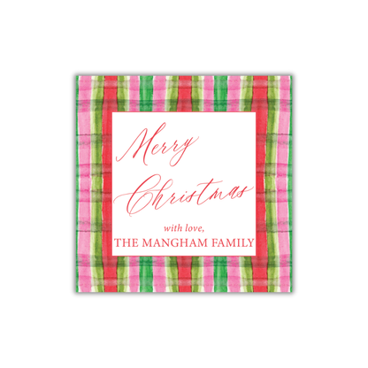 Christmas Tartan Gift Tag and Sticker