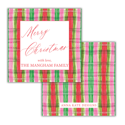 Christmas Tartan Gift Tag and Sticker