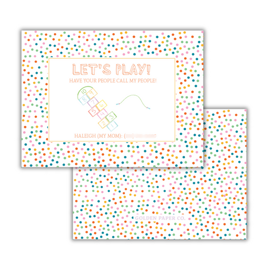 Confetti Playdate Card