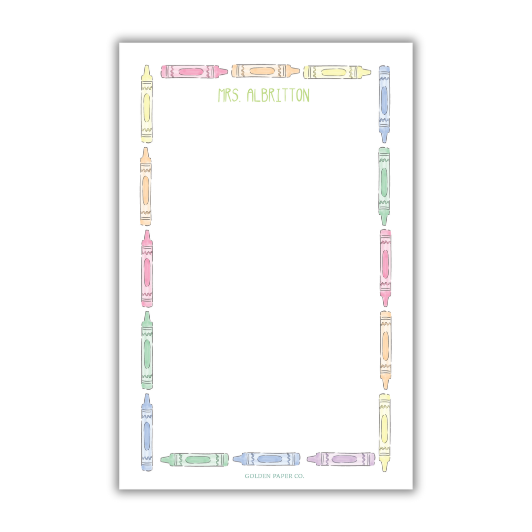 Crayon Rectangle Notepad – Anna Kate Designs