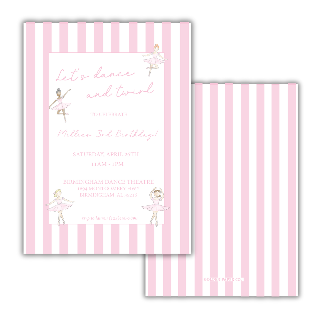 Dance and Twirl Birthday Invitation
