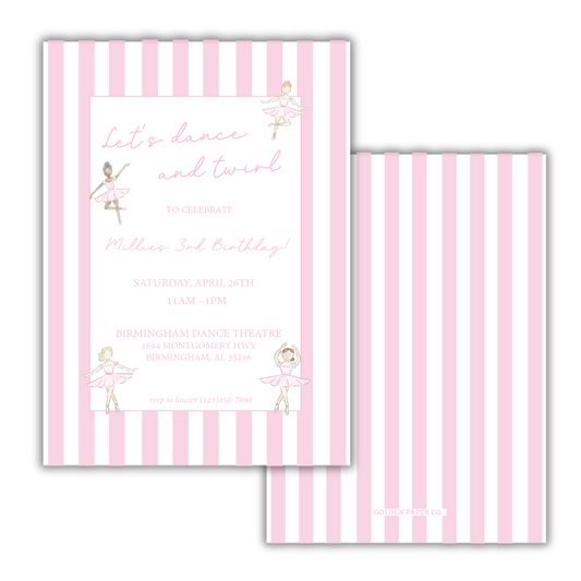 Dance and Twirl Birthday Invitation