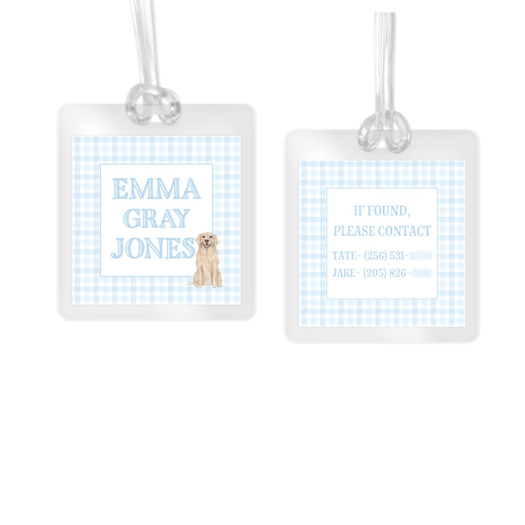 Golden Retriever Boy Bag Tag
