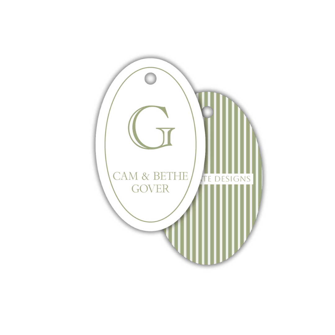 Engraved Oval Gift Tag- Set of 24