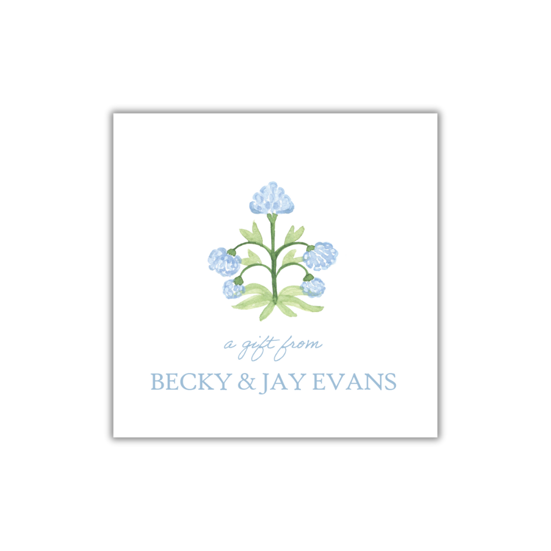 Blue Floral Gift Tag
