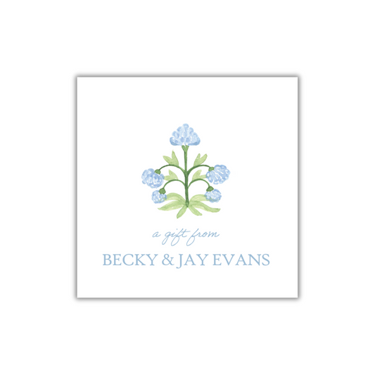 Blue Floral Gift Tag