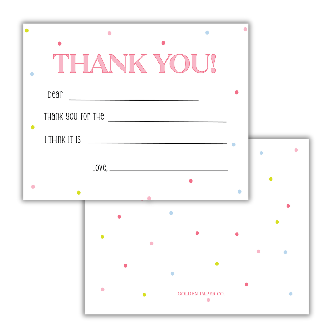 Fruit Punch Thank You Card- Set of 10