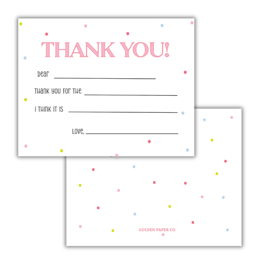 Fruit Punch Thank You Card- Set of 10