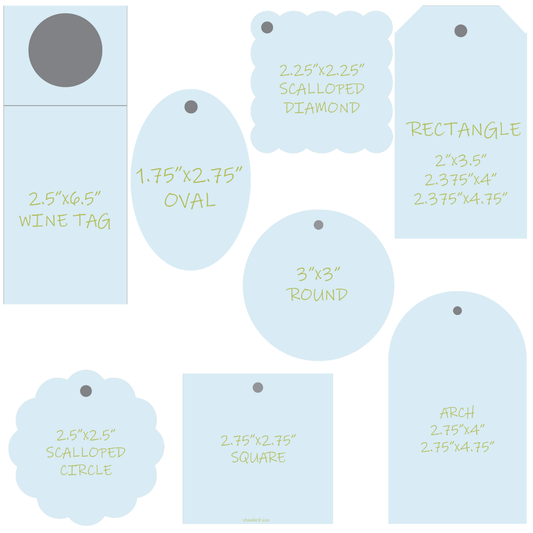 Custom Diamond Scalloped Gift Tag