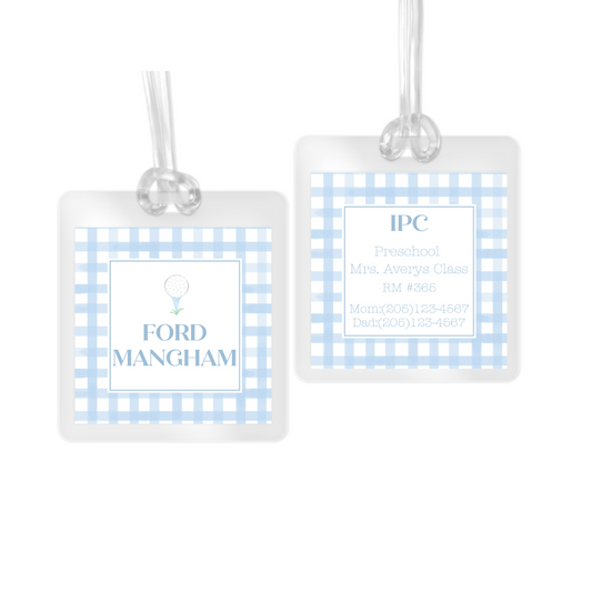 Golf Ball Laminated Bag Tag