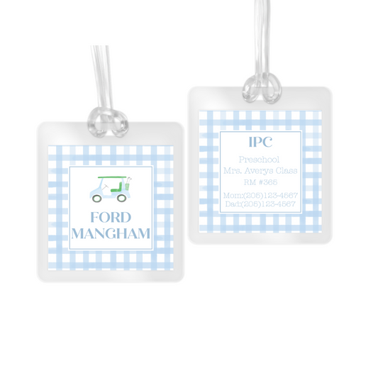 Golf Cart Laminated Bag Tag