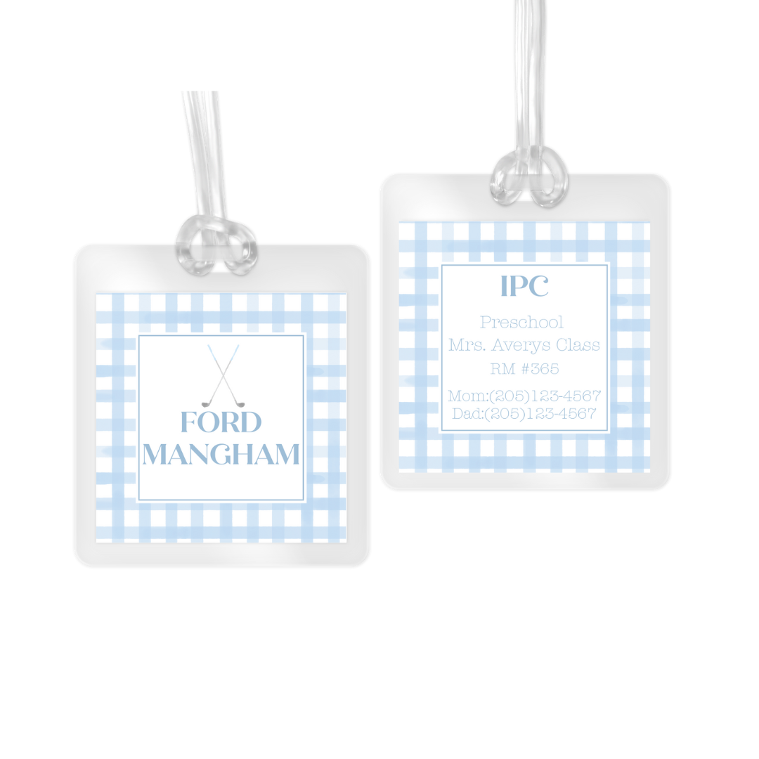 Golf Club Laminated Bag Tag