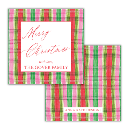 Christmas Tartan Gift Tag and Sticker