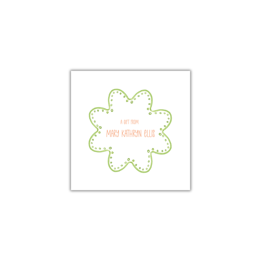 Green Flower Gift Tag