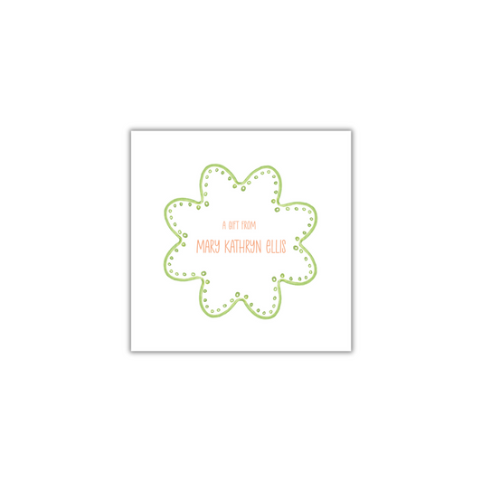 Green Flower Gift Tag