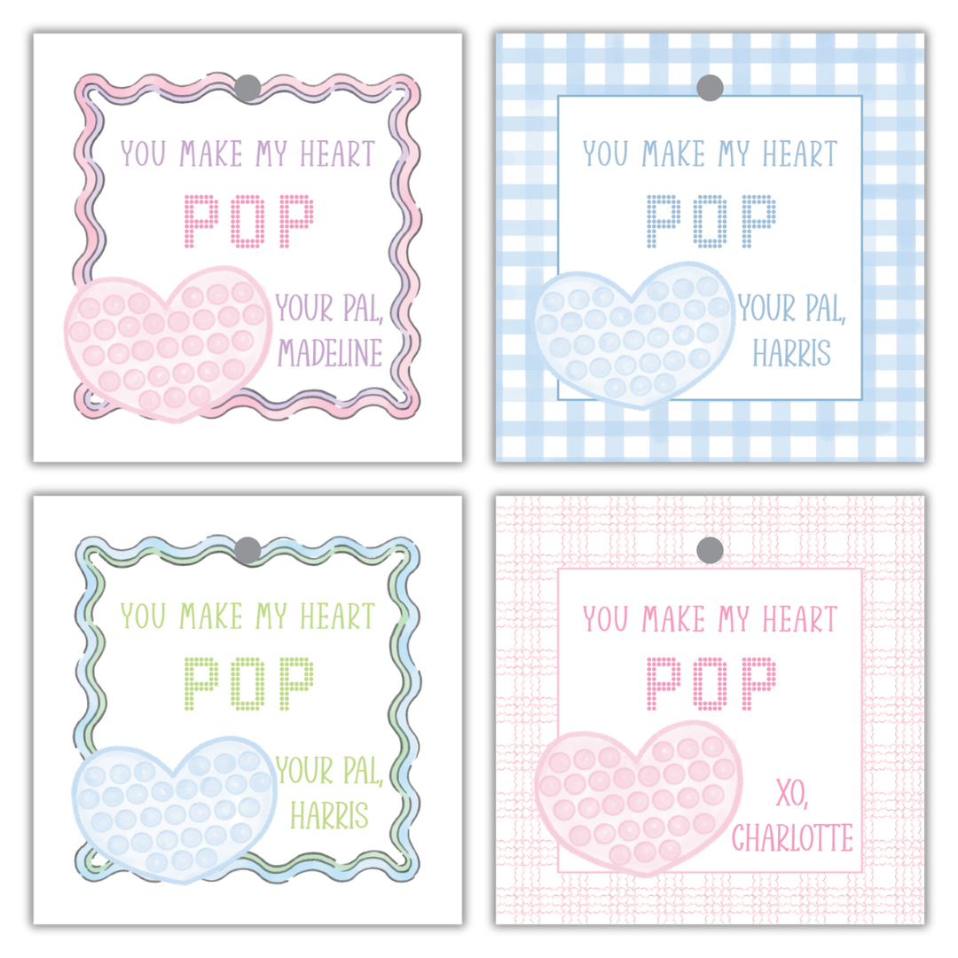 Heart Pop Gift STICKER- Set of 24