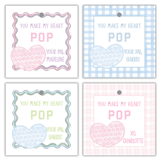 Heart Pop Gift STICKER- Set of 24