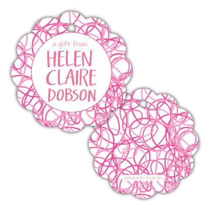 Custom Scalloped Circle Gift Tag