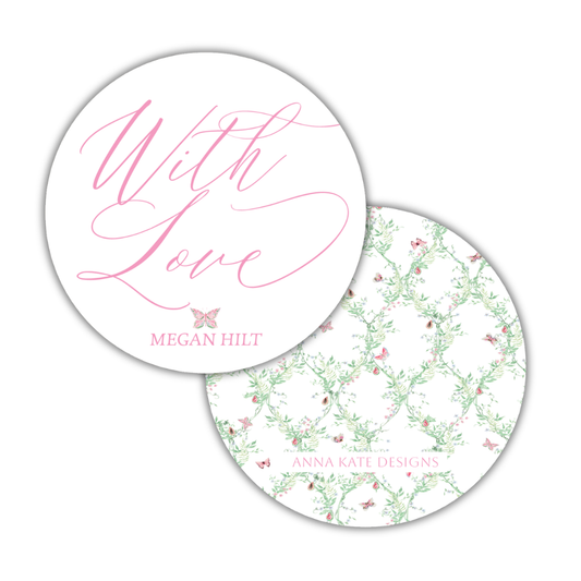 Flutter Round Gift Tag- Set of 24