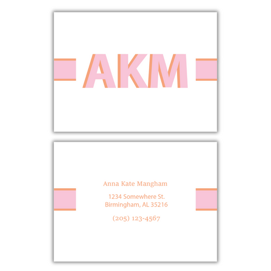 Initial Color Block Laminated Luggage Tag