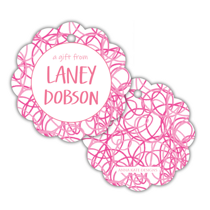 Custom Scalloped Circle Gift Tag